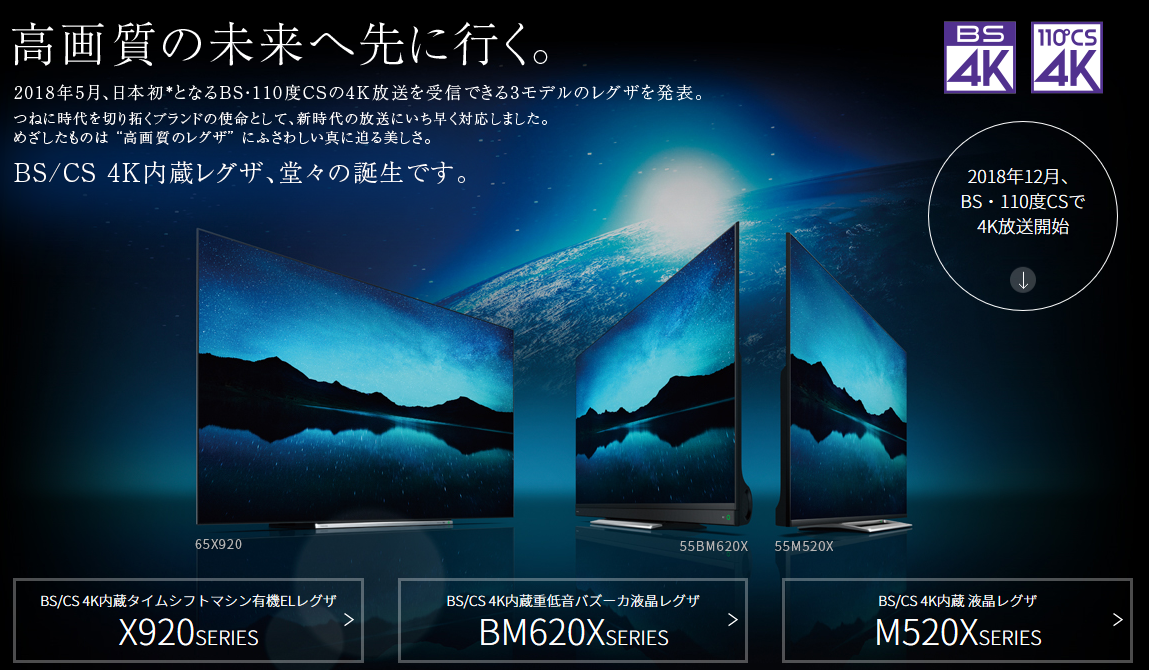BS/CS 4K内蔵 レグザ